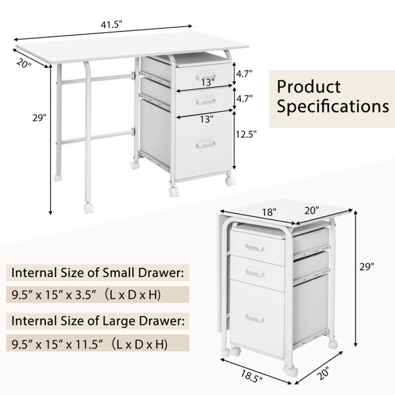 Costway 43652978 Home Office Folding Computer Lapt...