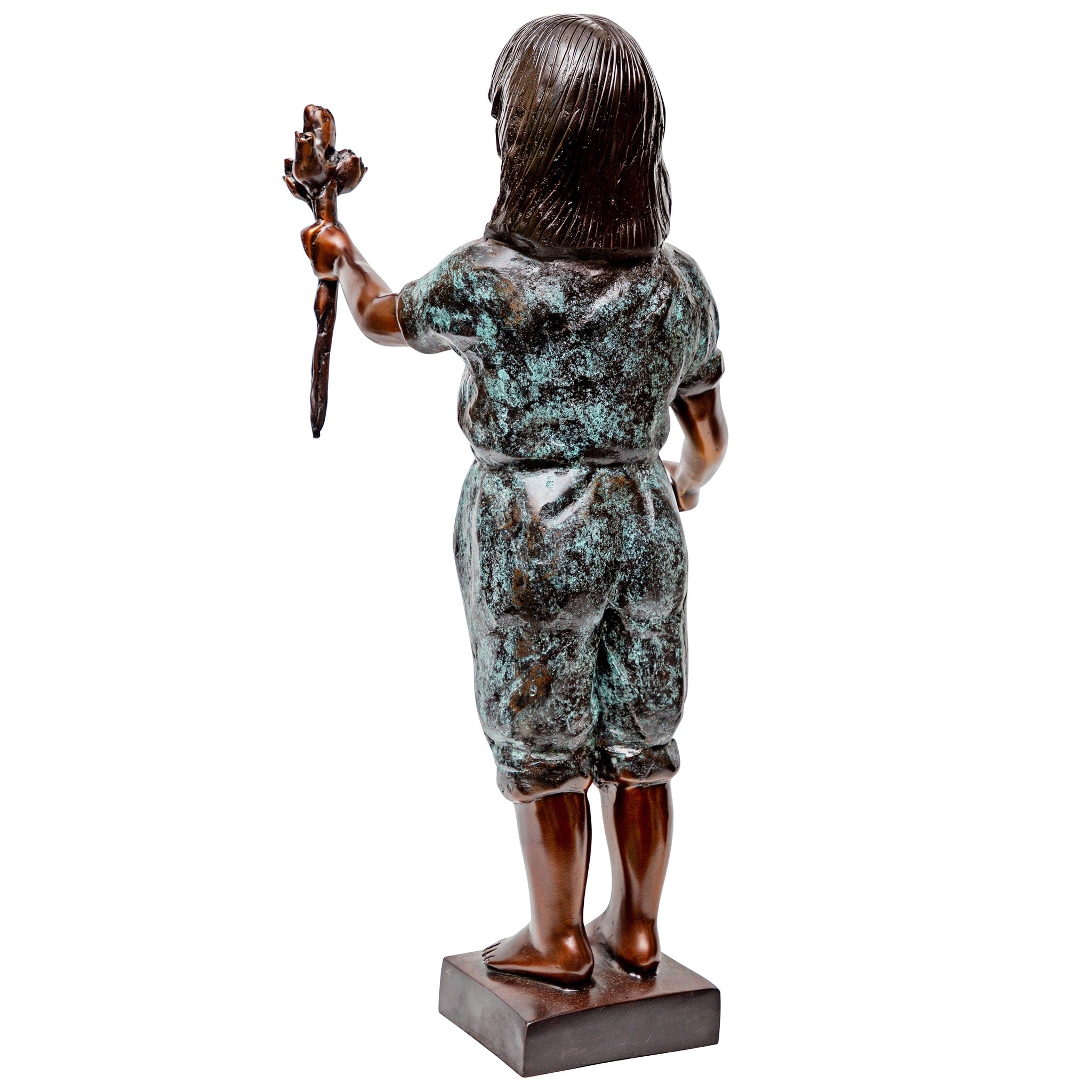 Olivia's Roses, Flower Girl Cast Bronze Garden Statue by Design Toscano