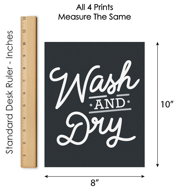 Big Dot Of Happiness Wash And Dry Unframed Laundry Room Linen Paper Wall Art Set Of 4 Artisms 8 X 10 Inches