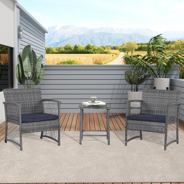 Heritage Outdoor 3piece Wicker Bistro Patio Set