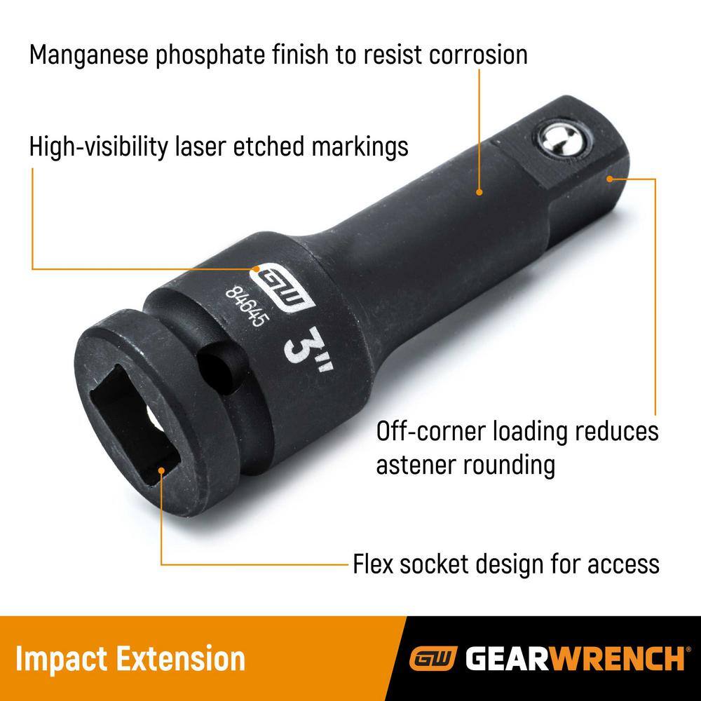 GEARWRENCH 34-Piece Metric 38 in. 12 in. Impact Socket Tray Set 85873