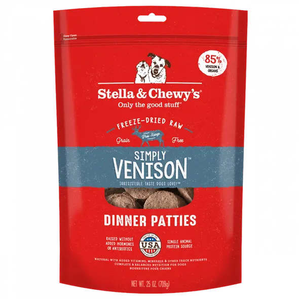 Stella and Chewy Simply Venison Freeze-Dried Raw Patties Dog Food;