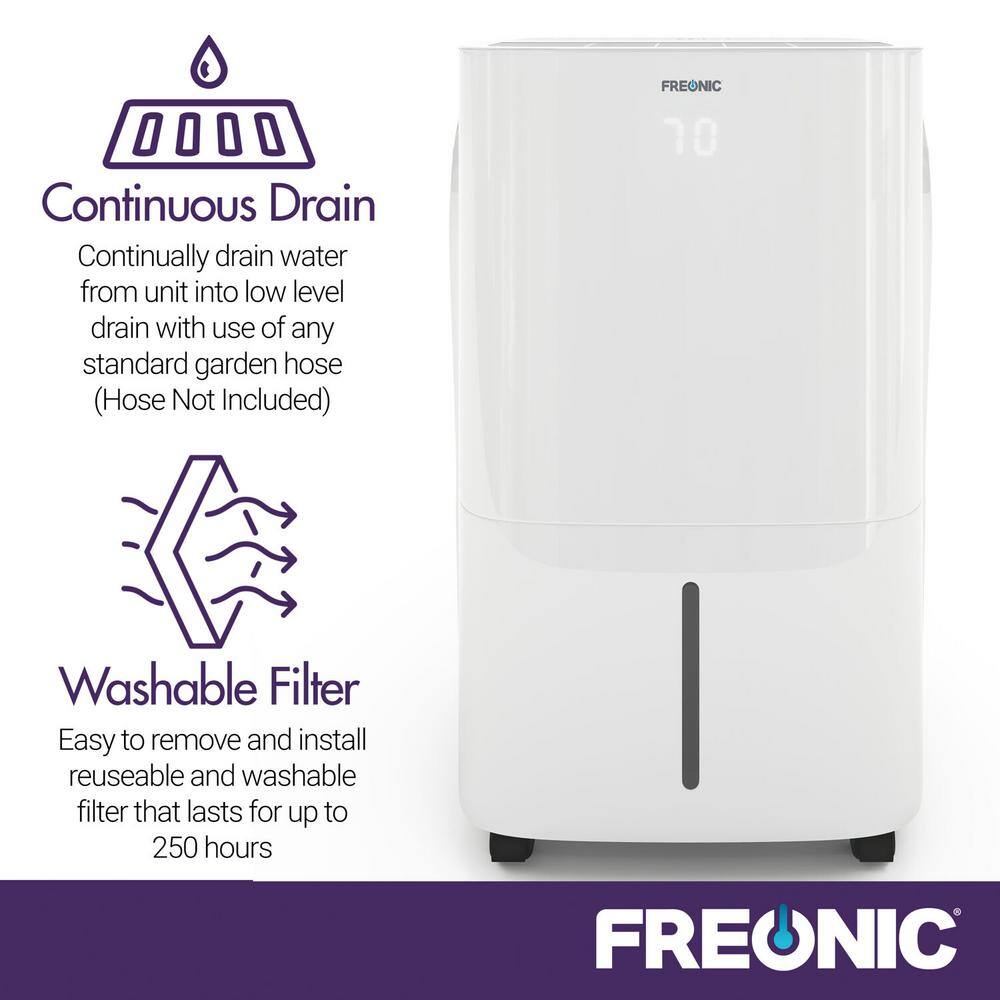 FREONIC Energy Star 16.9 pt. Up to 4500 sq.ft. Dehumidifier in. White FHCD501AWG