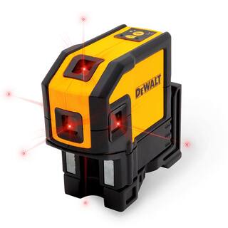 DW 165 ft. Red Self-Leveling 5-Spot  Horizontal Line Laser Level with (3) AA Batteries  Case DW0851