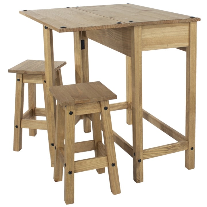 Solid Pine Drop Leaf Table 3 piece Dining Set