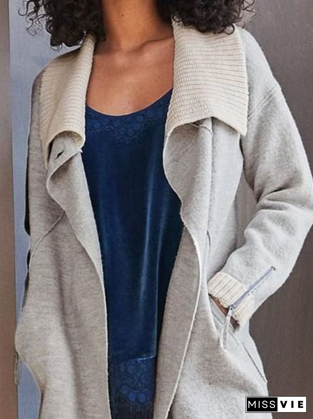 Women Casual Spring Polyester Mid-weight Daily Casual Long sleeve Loose Jacket