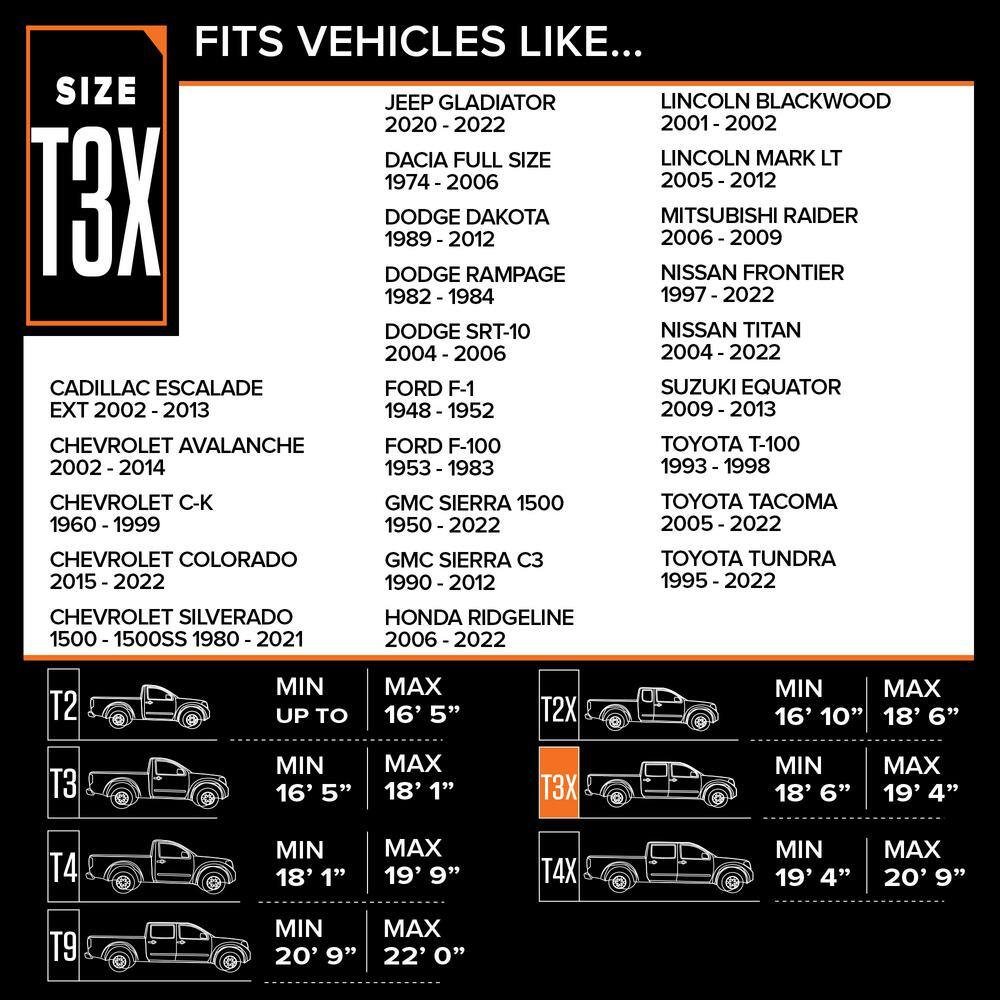 Budge Rain Barrier 232 in. x 70 in. x 60 in. Size T3X Truck Cover TRB-3X