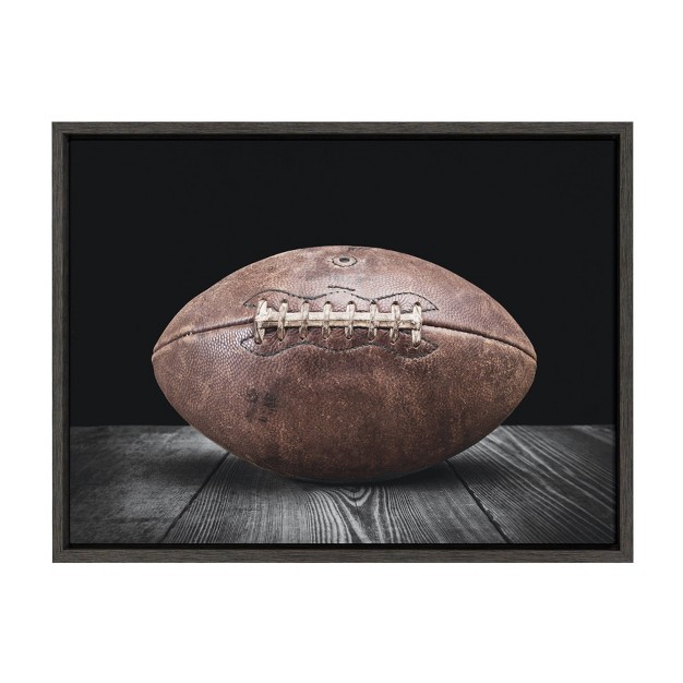 X 24 quot Sylvie Vintage Football Framed Canvas By Shawn St Peter Gray Designovation