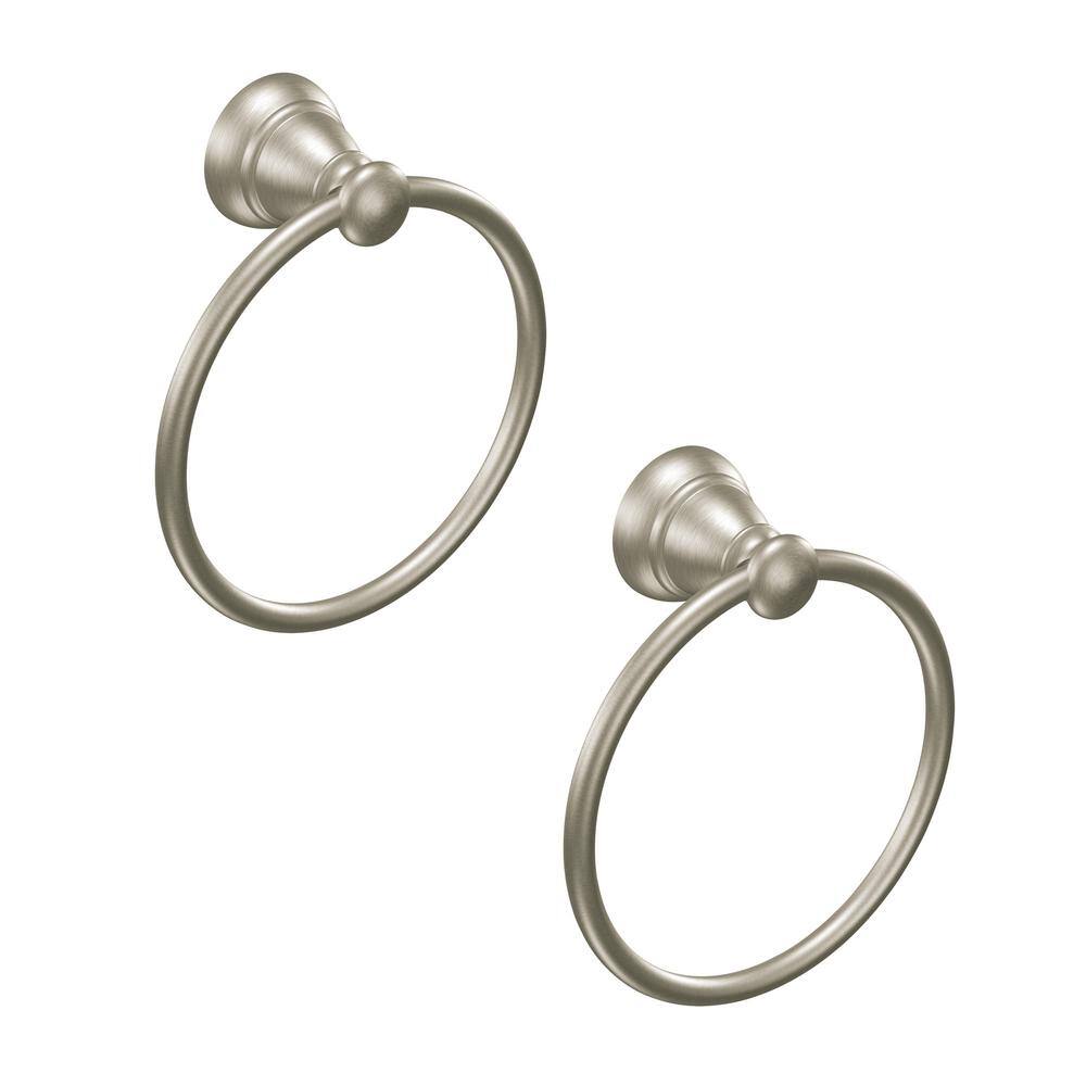 MOEN Banbury Towel Ring in Brushed Nickel (2-Pack Combo) TY2686BN-2PK