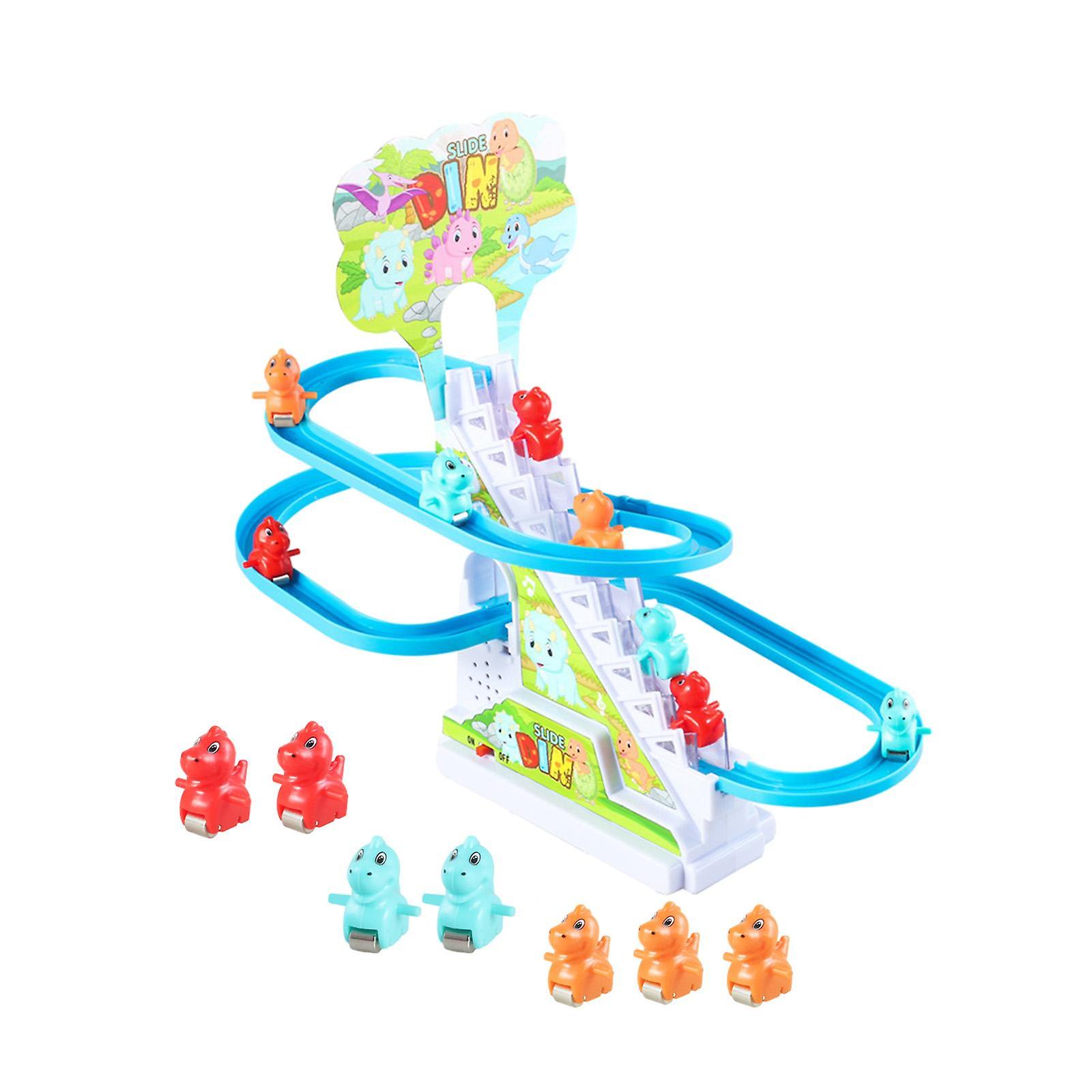 Small Dinosaur Climbing Stairs Kids Baby Children Roller Coaster Toy Set