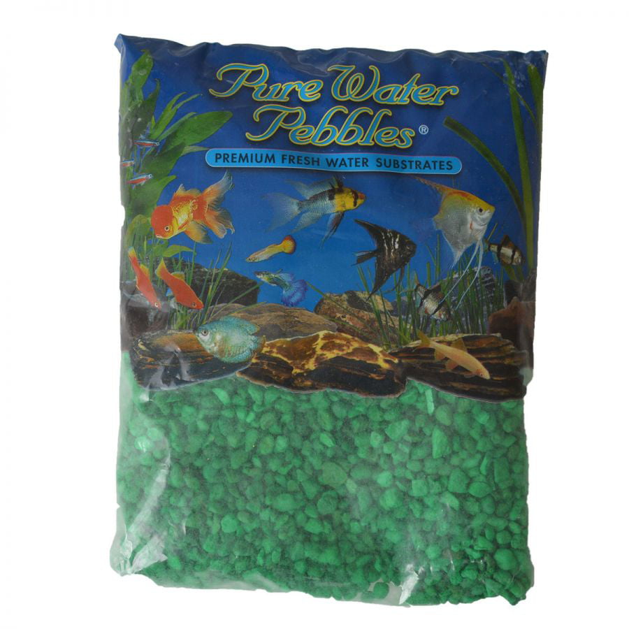 Pure Water Pebbles Aquarium Gravel - Neon Green 5 lbs (3.1-6.3 mm Grain)