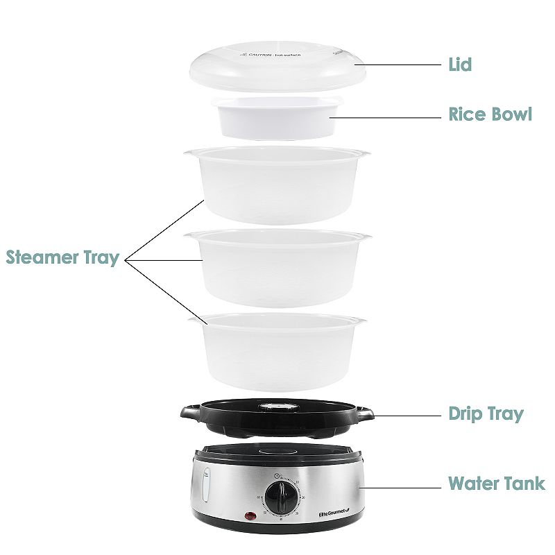 Elite 9-qt. 3-Tier Food Steamer