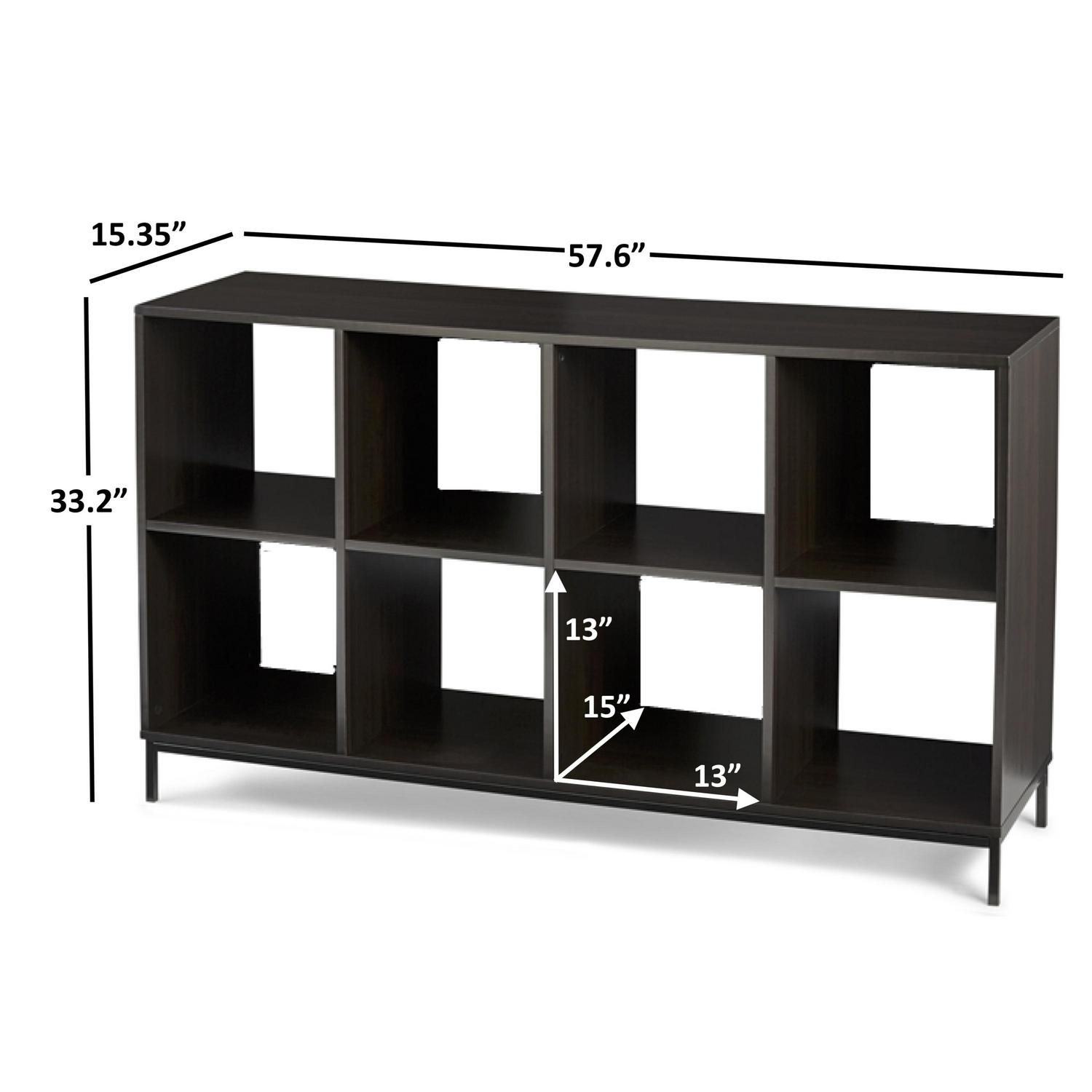 Better Homes and Gardens 8-Cube Organizer with Metal Base， Espresso