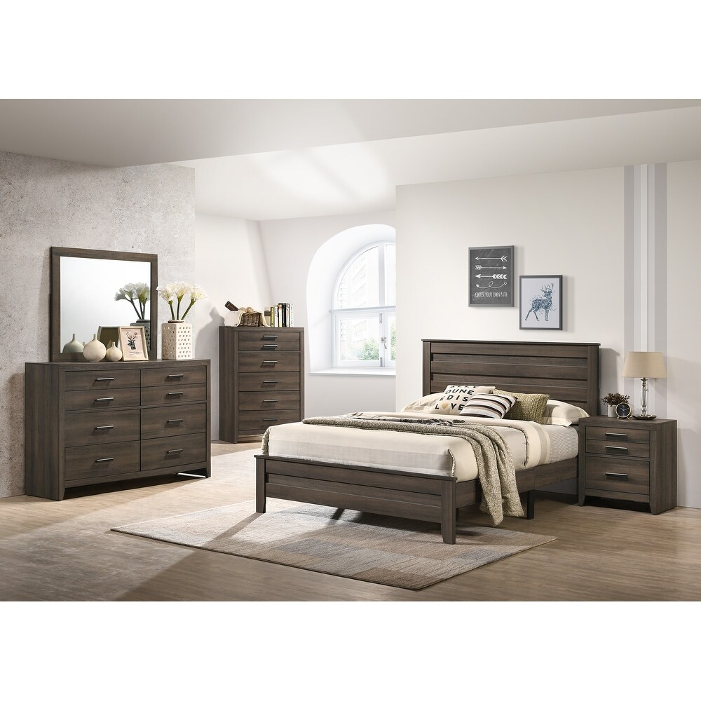 Arlina 4 Piece Brown Platform Bedroom Set