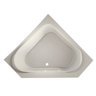 JACUZZI CAPELLA PURE AIR 60 in. Acrylic Neo Angle Oval Corner Drop-In Air Bath Bathtub in Oyster CAP6060ACL2XXY