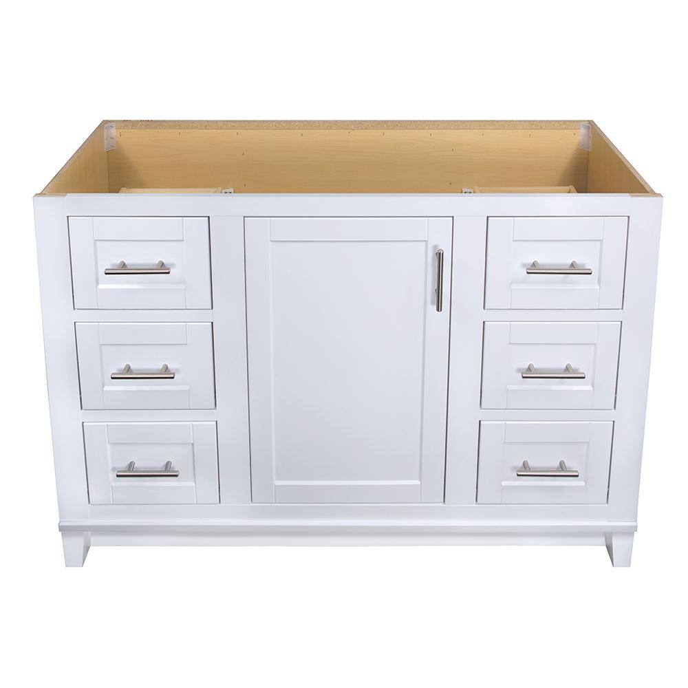 Glacier Bay Kinghurst 48 in. W x 21 in. D x 33.5 in. H Bath Vanity Cabinet without Top in White KHWHT48D