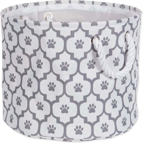 Bone Dry Paw Lattice Print Round Dog Storage Bin