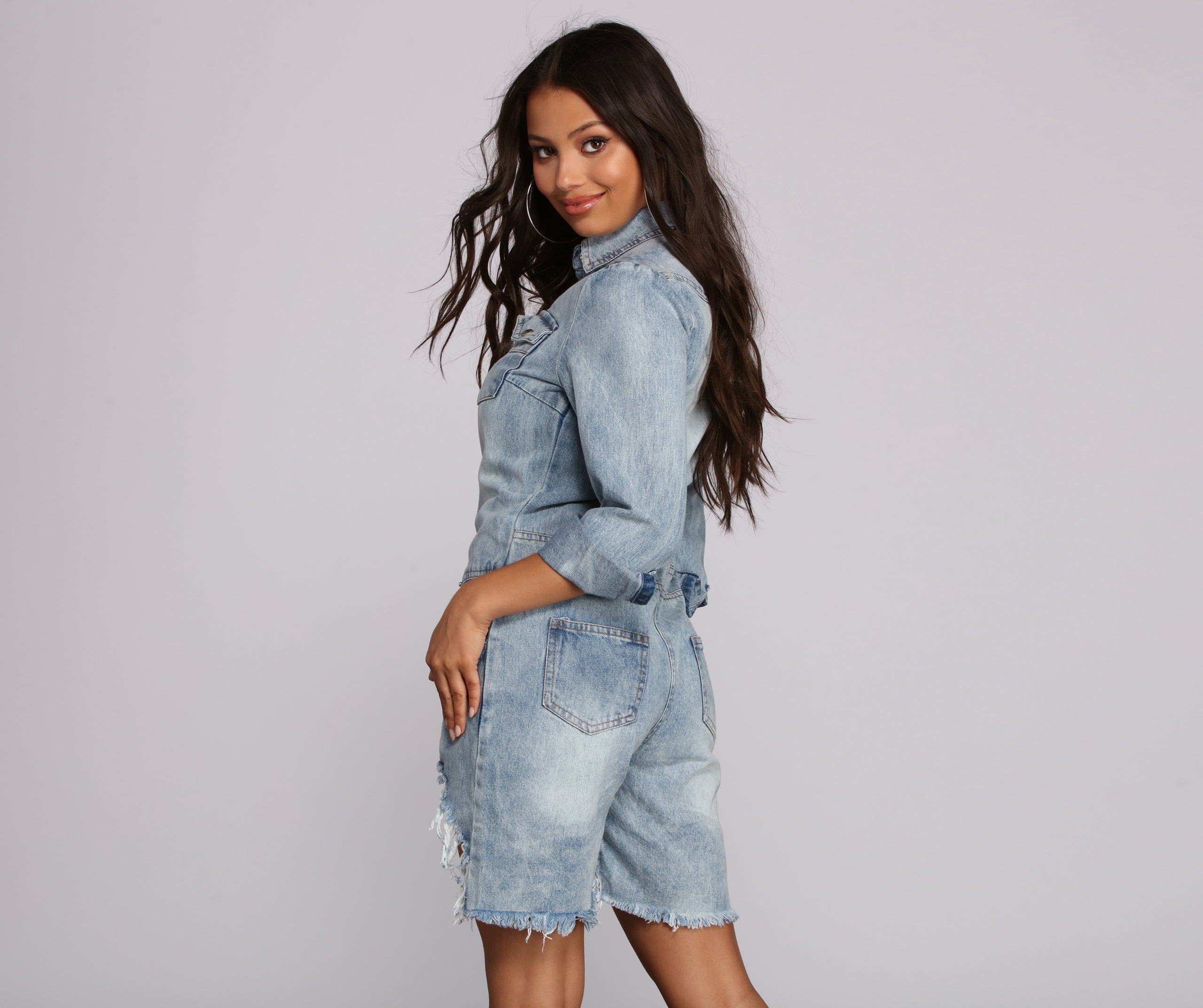 Major Babe Denim Romper