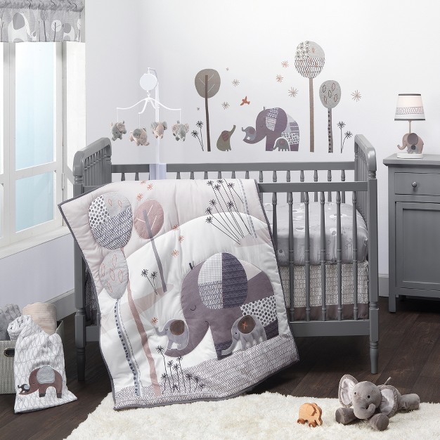 Bedtime Originals Elephant Love Musical Baby Crib Mobile Soother Toy Gray