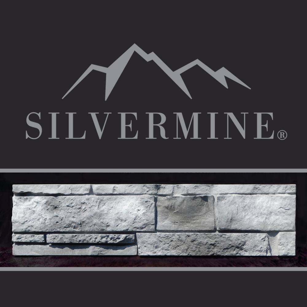 Silvermine Stone 6 in. x 24 in. Stone Veneer Ledgestone Flat Panel Evening Gray (Box of 8) EG-BL-XX-FL