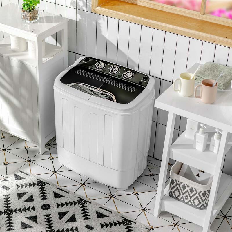 13 LBS Portable Washing Machine, Twin Tub Top Load Washer Dryer Combo for Rv Apartment Dorm