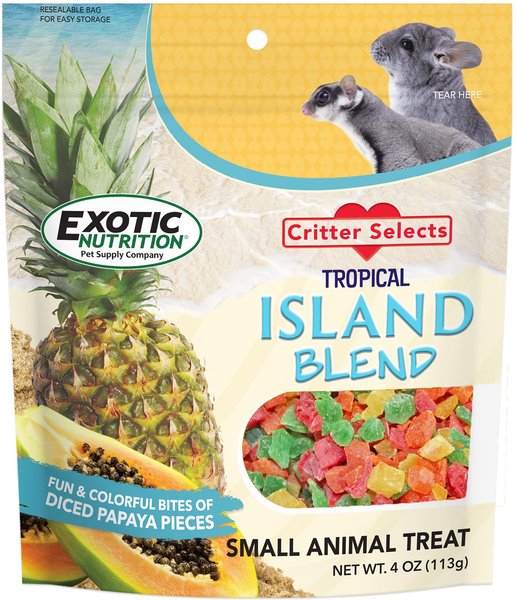 Exotic Nutrition Critter Selects Island Blend Small Animal Treats， 4-oz bag