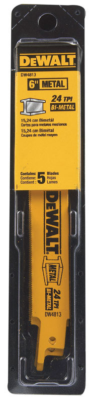 DW 6 in. Bi-Metal Reciprocating Saw Blade 24 TPI 5 pk