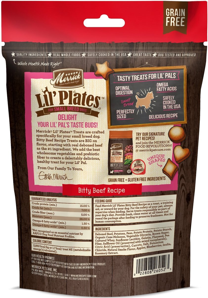 Merrick Lil' Plates Bitty Beef Recipe Grain-Free Dog Treats