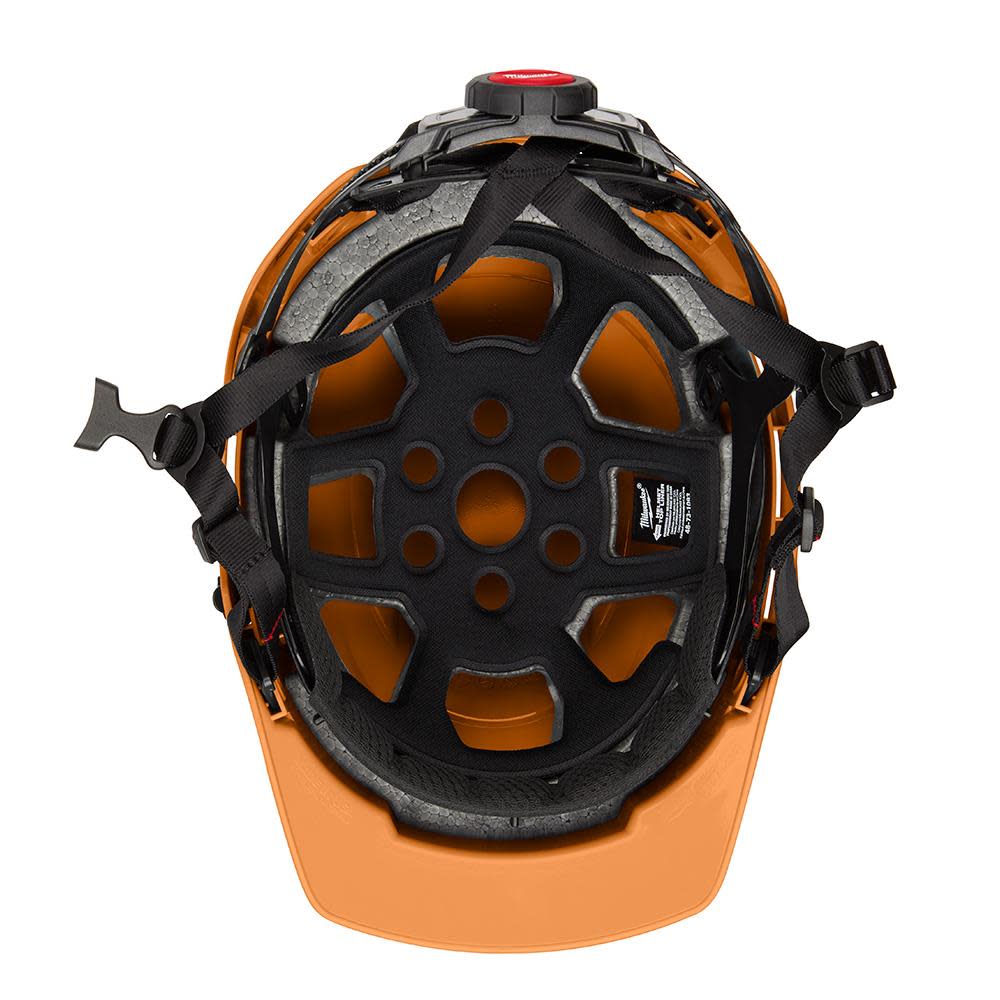 Milwaukee Orange Front Brim Helmet with BOLT Class E