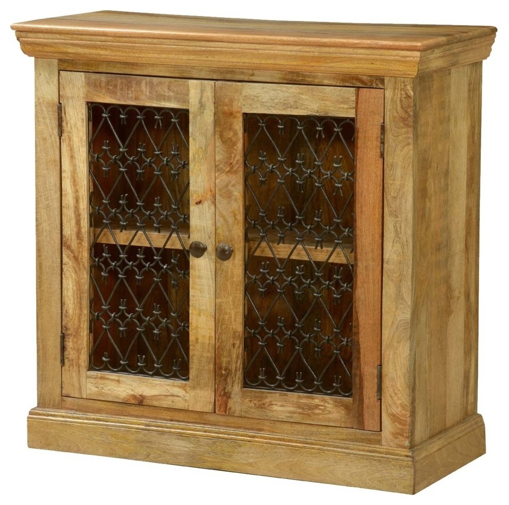 Bellevue Twisted Hearts Grille Mango Wood Freestanding Storage Cabinet   Traditional   Accent Chests And Cabinets   by Sierra Living Concepts Inc  Houzz