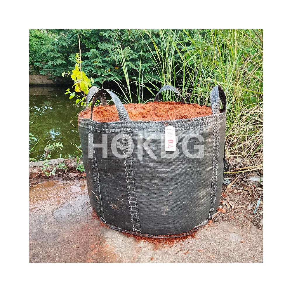 HOKBG 300 Litre greenhouse fruit vegetables garden horticulture nursery poly planting bags black plastic grow bags