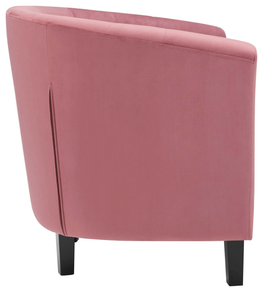 Zoey Dusty Rose Performance Velvet Armchair   Modern   Armchairs And Accent Chairs   by Rustic Home Furniture Deco  Houzz