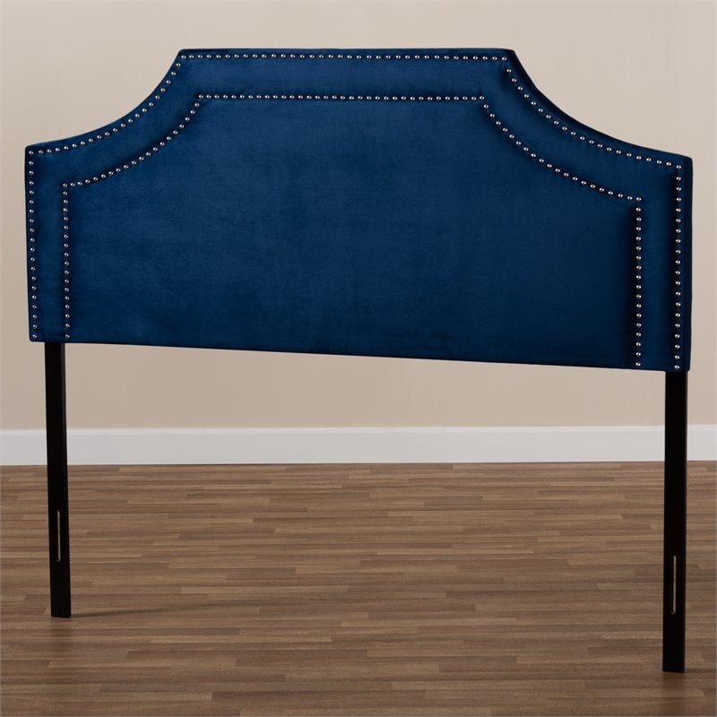 Baxton Studio Avignon Velvet and Wood Full Headboard in Navy Blue   Contemporary   Headboards   by Fratantoni Lifestyles  Houzz