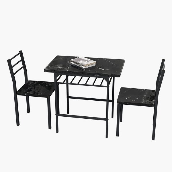 3-Piece Dining Table Set with 2 Chairs