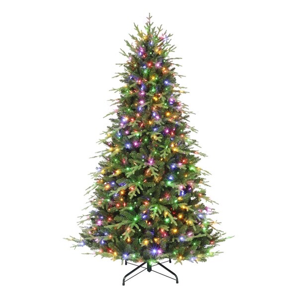 Puleo International 7.5 ft. Prelit Galveston Fir Artificial Christmas Tree with 800 Dual Color LED Lights