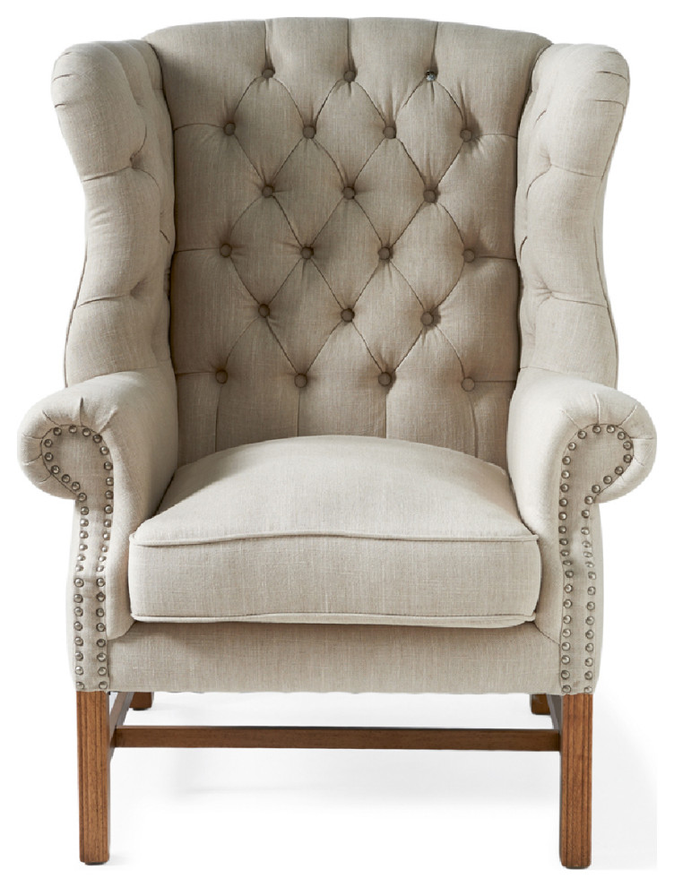 Modern Classic Wing Chair  Rivi√®ra Maison Franklin Park   Transitional   Armchairs And Accent Chairs   by Oroa   Distinctive Furniture  Houzz