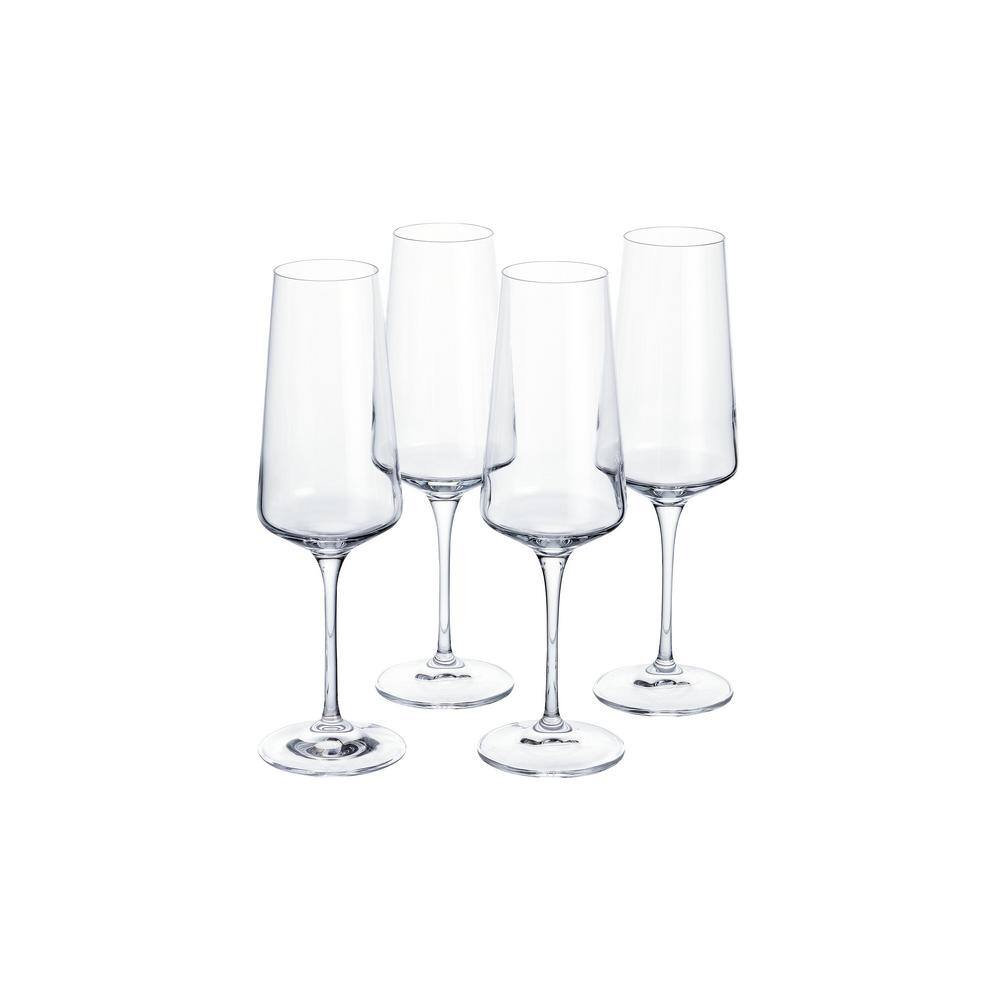 Home Decorators Collection Genoa 12 oz. Lead-Free Crystal Champagne Flutes (Set of 4) 253260