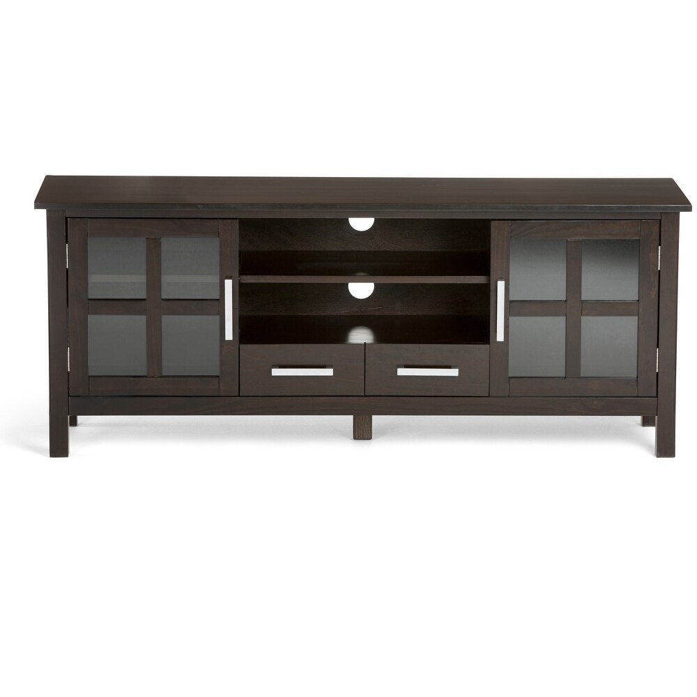 WYNDENHALL Waterloo SOLID WOOD 60 inch Wide Contemporary TV Media Stand For TVs up to 65 inches   60\