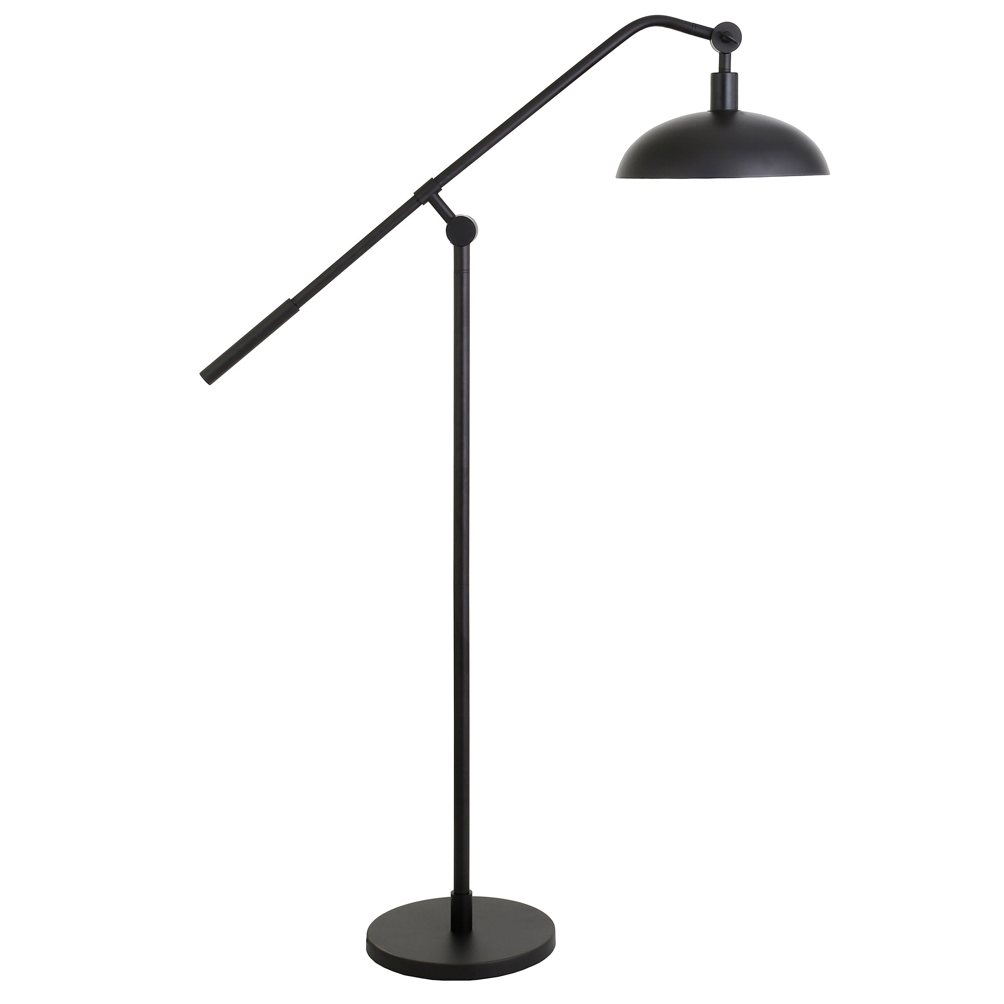 Evelyn&Zoe Blackened Bronze Floor Lamp with Boom Arm