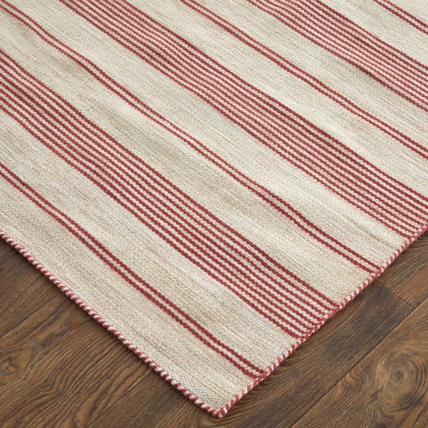 Granberg Hand Woven Stripes Red / Ivory Rug