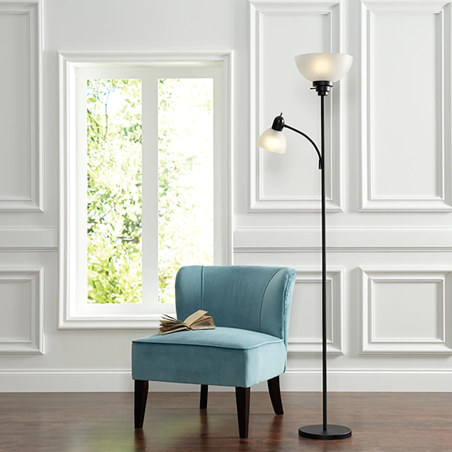 Portfolio 71-in Black Shaded Floor Lamp