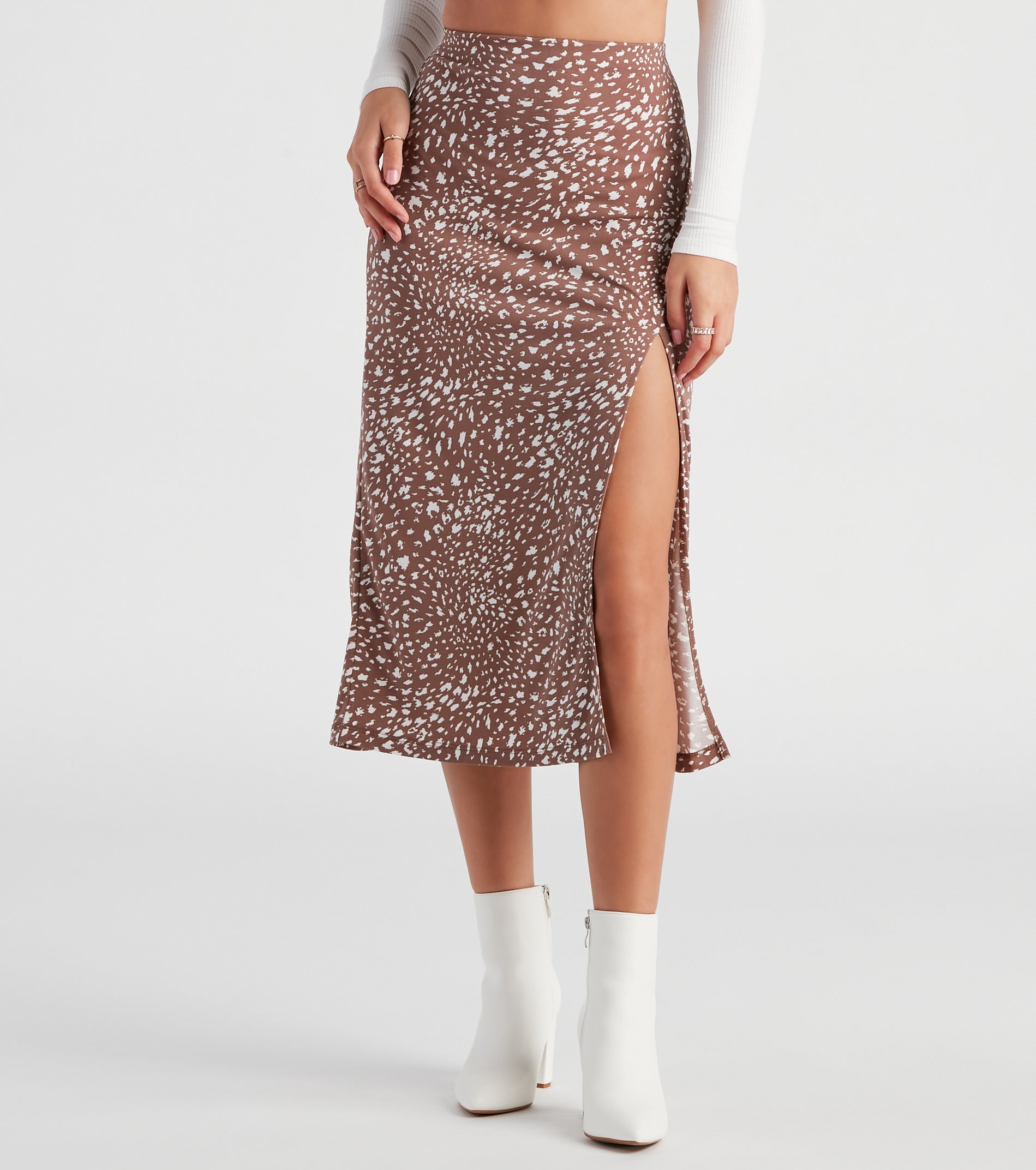 Feline Fierce High-Slit Midi Skirt