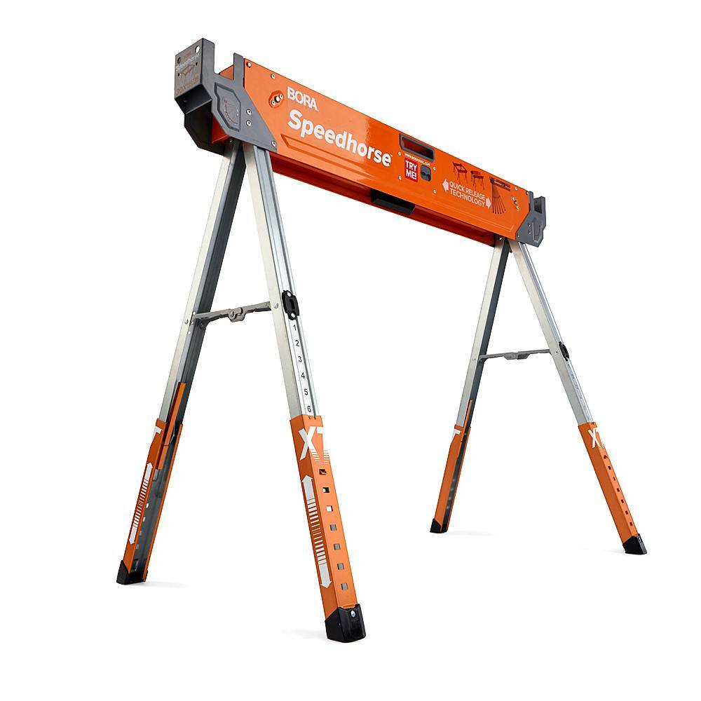 BORA 30 in. to 36 in. H Steel Speed Horse XT Adjustable Height Sawhorse with Auto Release Legs PM-4550