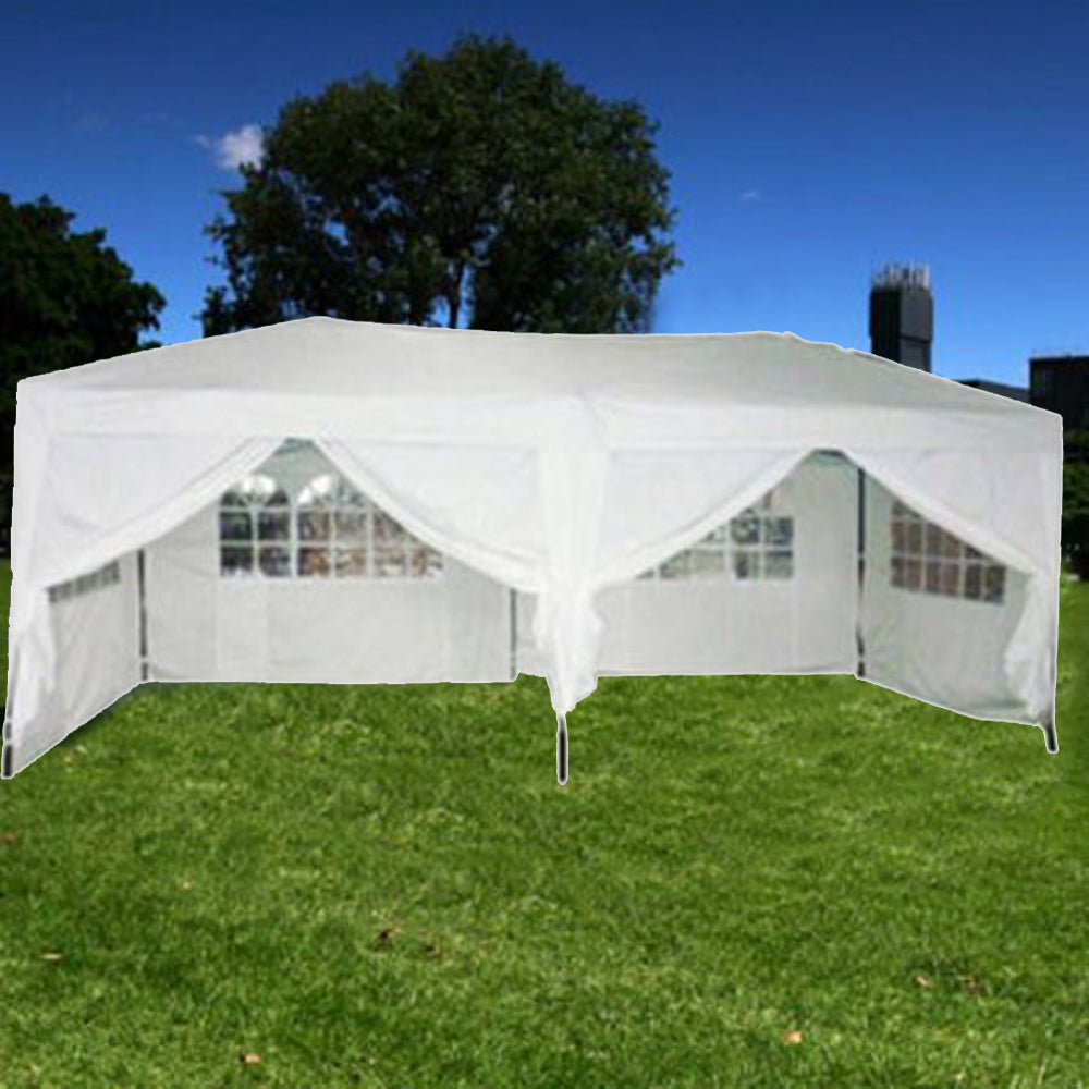 Zimtown 10'x20' Pop up Tent Folding Backyard Canopy White W/6 Side