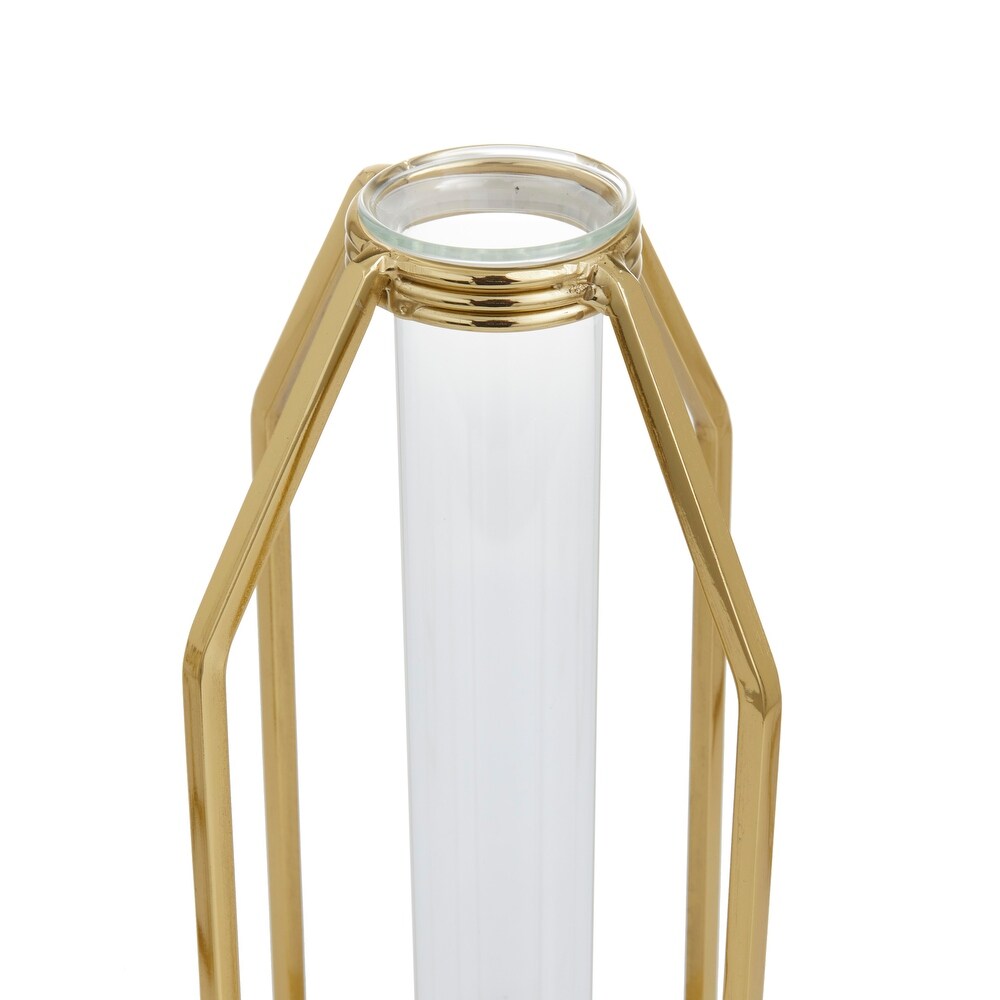 CosmoLiving by Cosmopolitan Gold Stainless Steel Test Tube Vase (Set of 3)