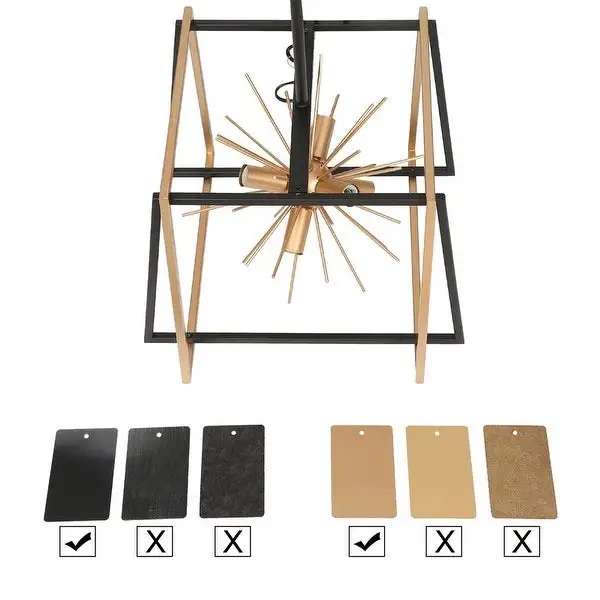 Modern Farmhouse 6/12-Light Black Gold Sputnik Chandelier Geometric Island Lights for Kitchen Shopping - The Best Deals on Chandeliers