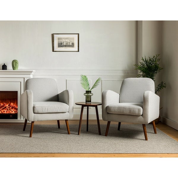 Aeetes Modern Upholstered Armchair with Solid Wood Legs Set of 2 by HULALA HOME