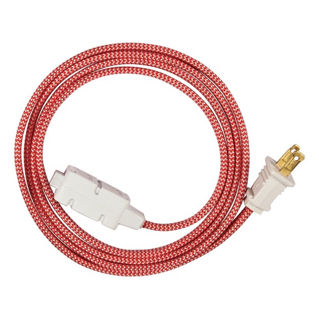 Fabcordz Indoor 6 Ft L Red white Extension Cord 16 2 Spt 2