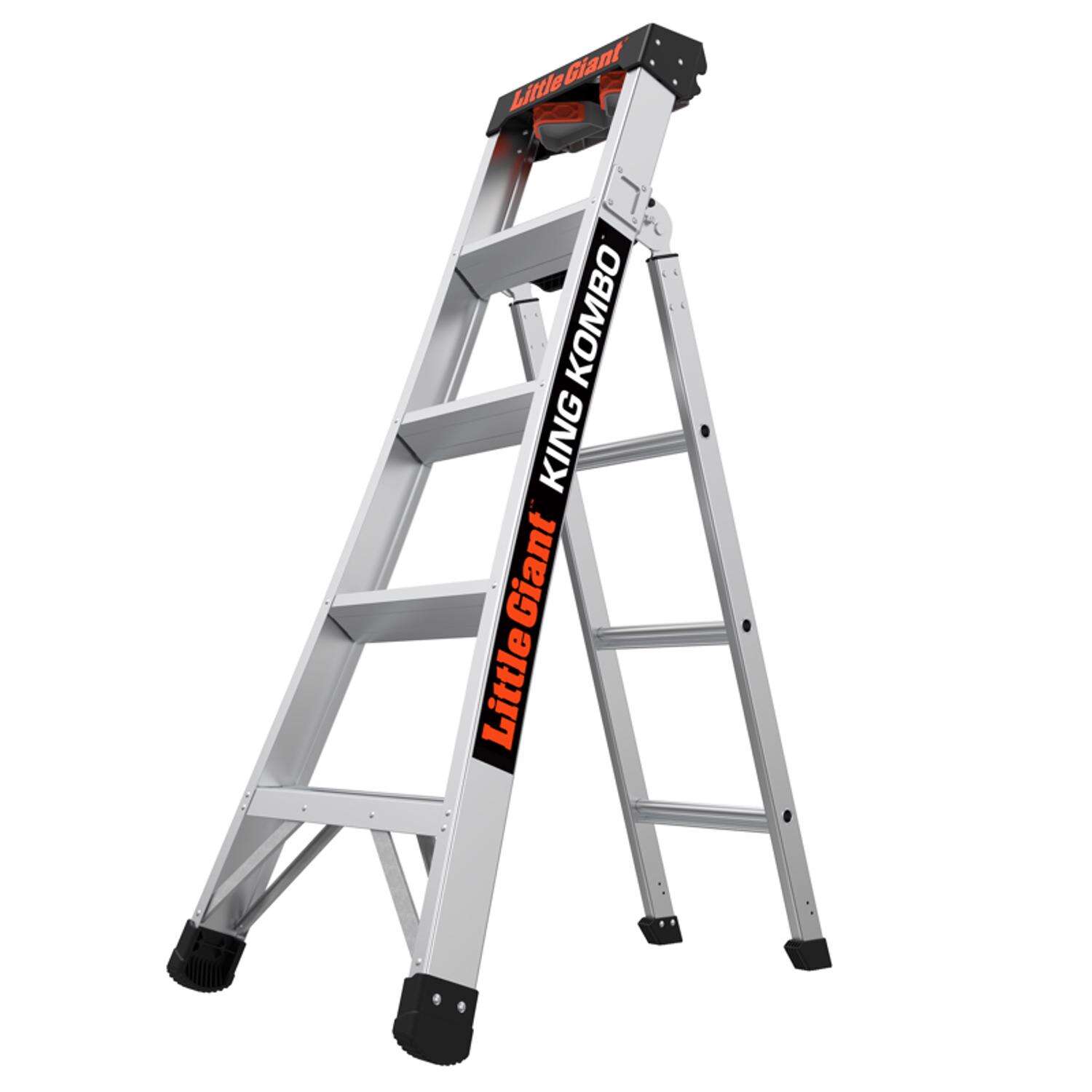 Little Giant King Kombo 8 ft. H Aluminum Telescoping Multi-Position Ladder Type IA 300 lb. capacity