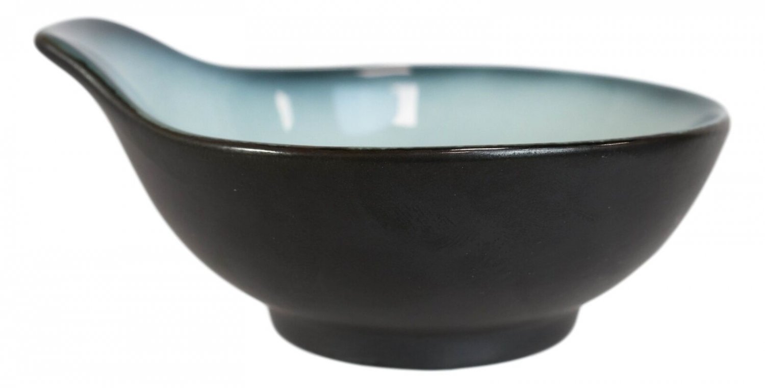 1 Pack Of 5 Ceramic Zen Blue Tempura Dipping Sauce Condiment Bowls With Handle EBR02